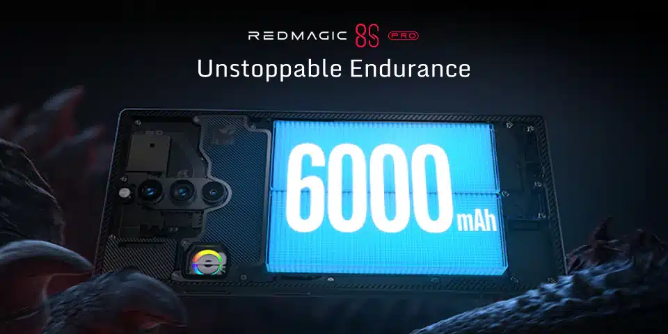 Red Magic 8S Pro แบตเตอรี่ 6000 mah