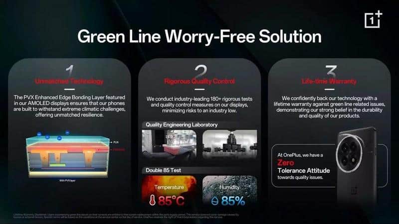 OnePlus offers lifetime warranty for green line display issue